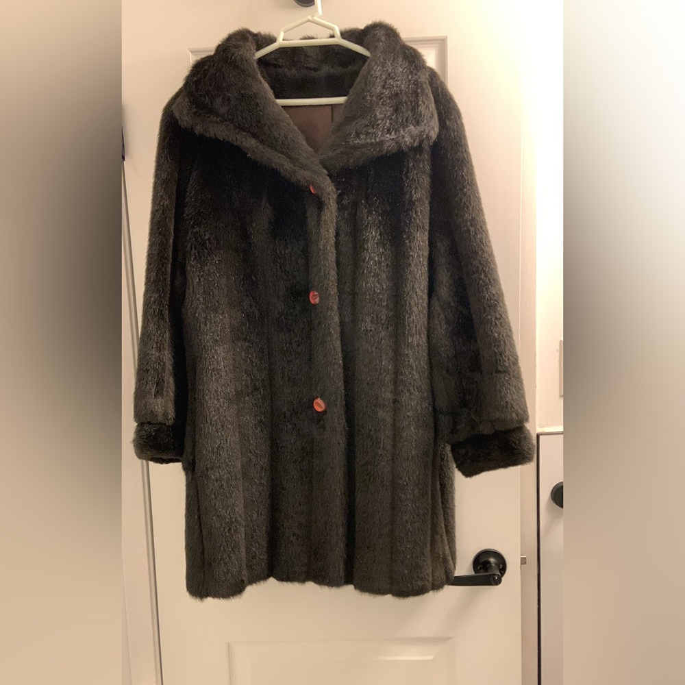 Faux black fur coat sears